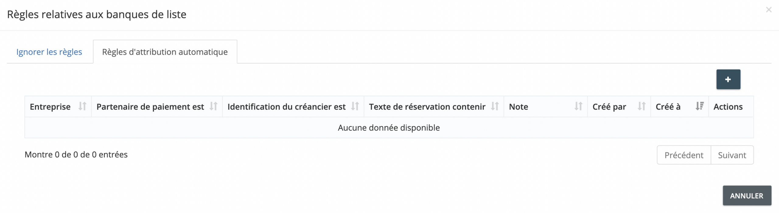 Etape 5. Dans la fenêtre pop-up qui apparait, cliquez sur l’onglet Assignation automatique. Puis cliquez sur Ajouter une règle (bouton +).