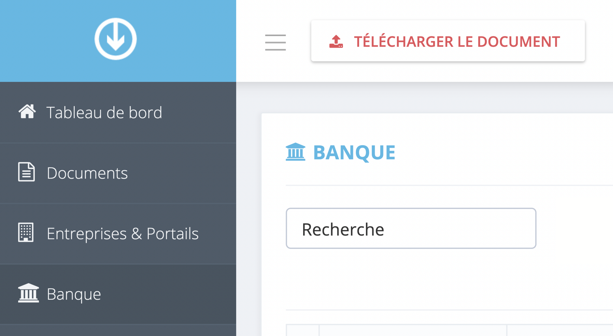 Etape 1. A partir du tableau de bord de GetMyInvoices, cliquez sur Gestion bancaire dans le menu à gauche. - Comment fonctionne la fonction