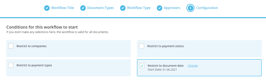Step 6: Determine the conditions under which your workflow should be applied to documents and select your export target. - How to create an
