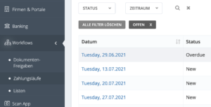 Stap 1:Klik in het hoofdmenu op Workflows en dan op Lopende betalingen. - Hoe stel ik een lopende betaling in?