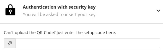 Activate the second factor in the portal. The code is generated in the app using the security key. Enter the security key. - Automatic