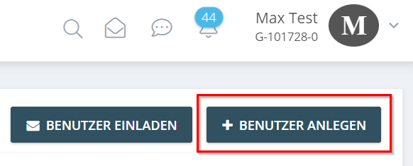 2. Cliquez en haut à droite sur « Créer un utilisateur ». - Ajouter un utilisateur dans GetMyInvoices