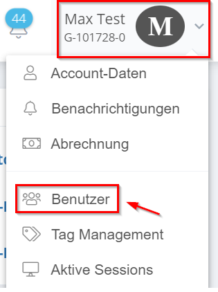 Inviter un utilisateur (par e-mail) 1. Accédez à votre nom de compte, puis cliquez sur « Utilisateurs ». - Ajouter un utilisateur dans