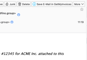 If the email itself serves as an invoice, you can upload and archive it to your GetMyInvoices account as well. The email will be converted