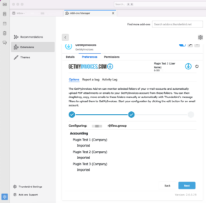 If you have selected default structure, the add-on automatically creates for you based on your GetMyInvoices company names. - GetMyInvoices
