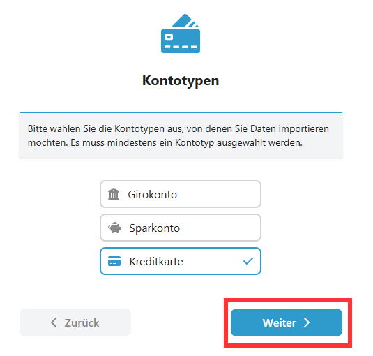 Paso 4: Selecciona tarjeta de crédito. Haz clic en Siguiente. - Vincular una tarjeta de crédito