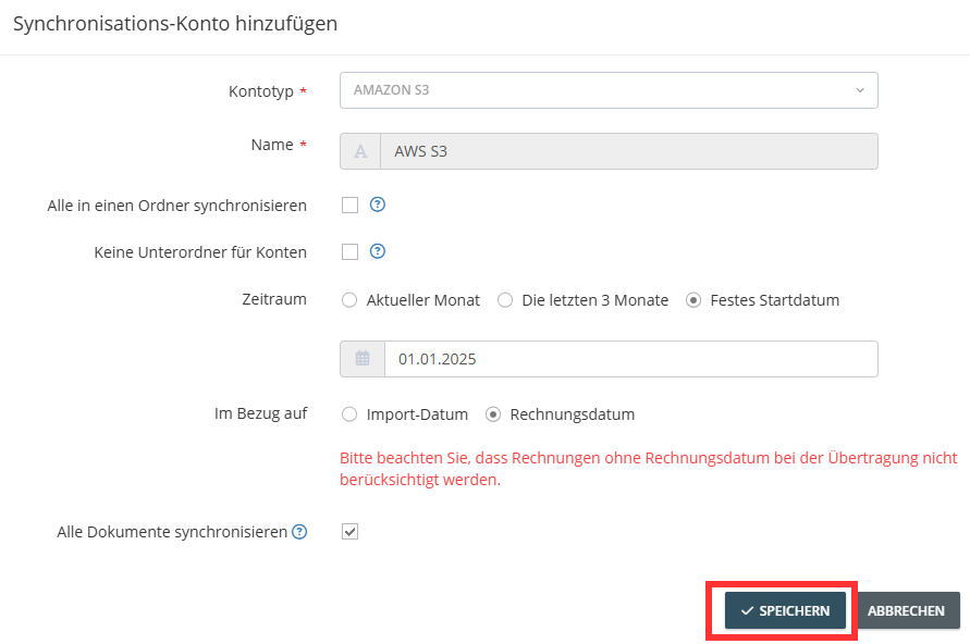 Completare la configurazione cliccando sul pulsante «Salva»