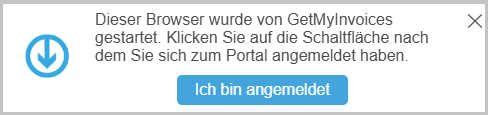 Finestra del browser per l’accesso al portale con la finestra di dialogo «Sono connesso»