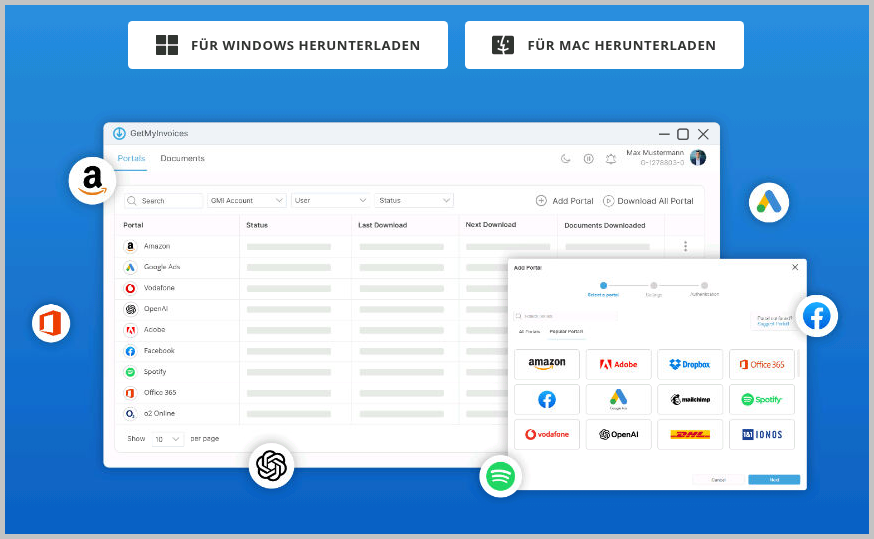 Dashboard con la voce di menu “App desktop” e il pulsante “Collegarsi ora all’app desktop”